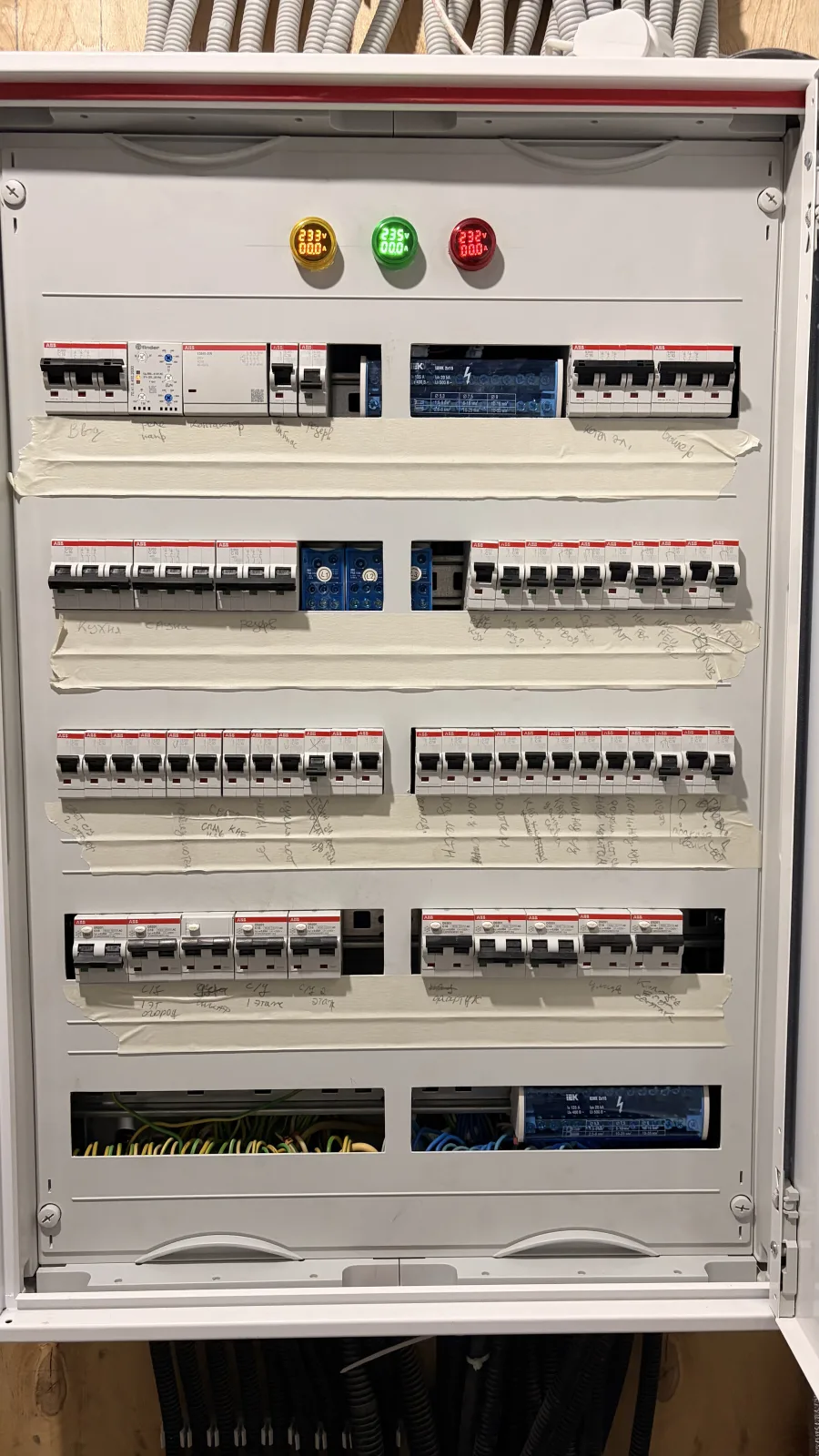 Real residential electrical panel ready for a circuit registry